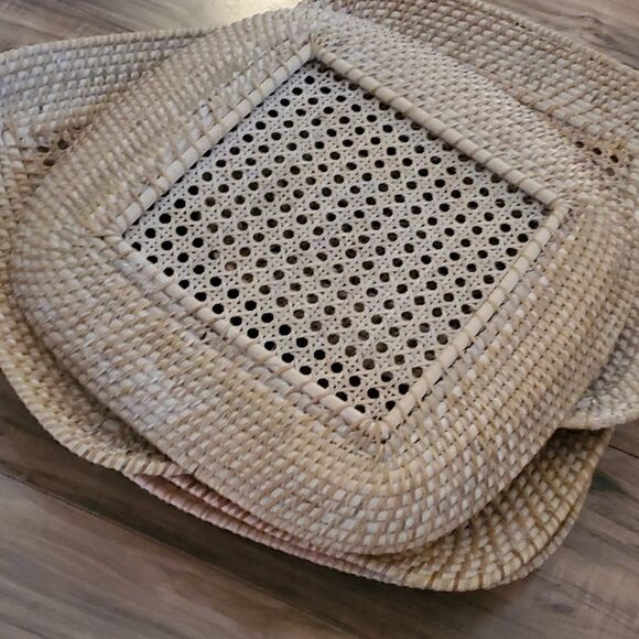 Bamboo and Rattan Square Woven Chargers - Picture 4 of 4